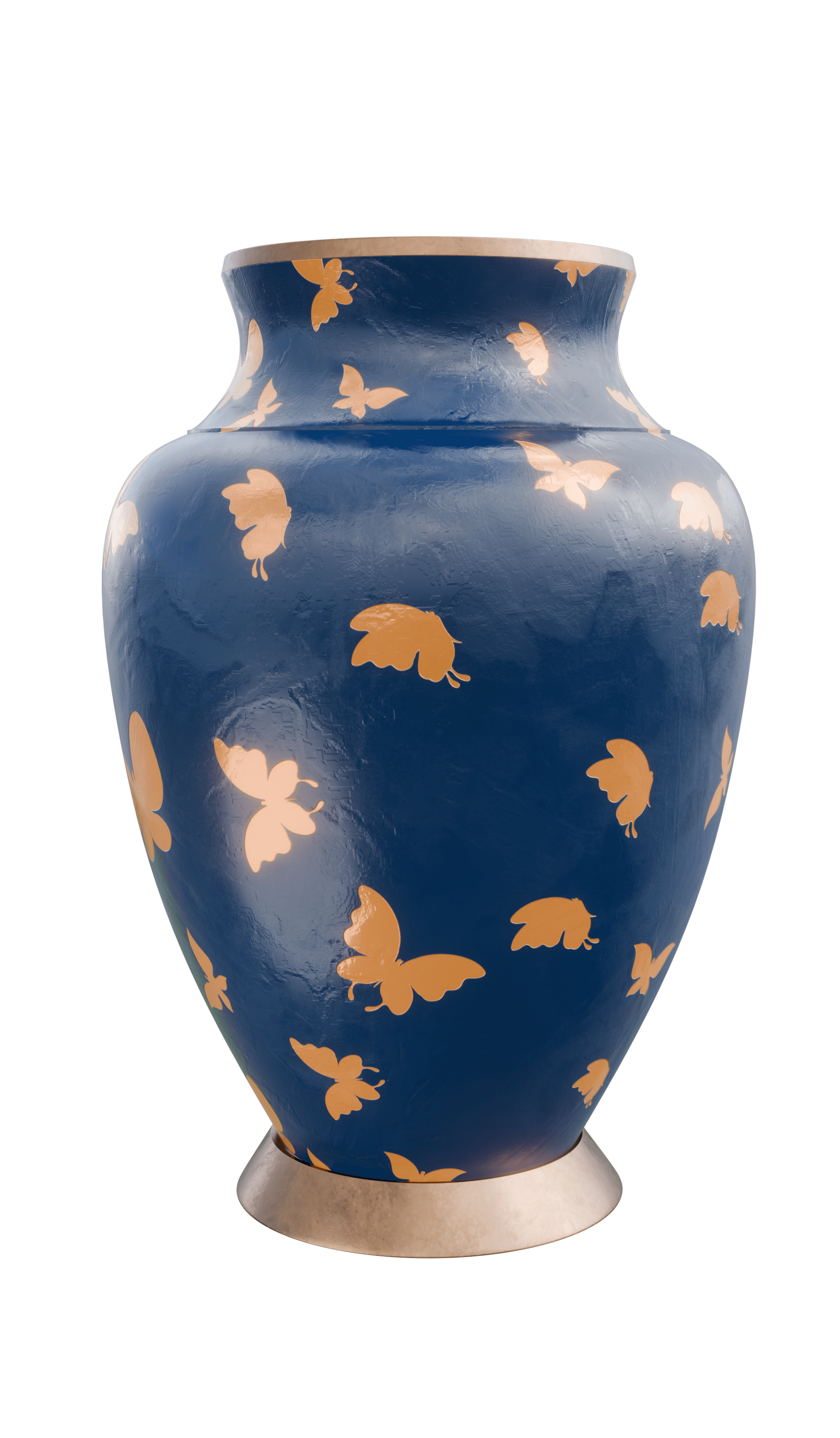 Blue Clay Butterfly Urn